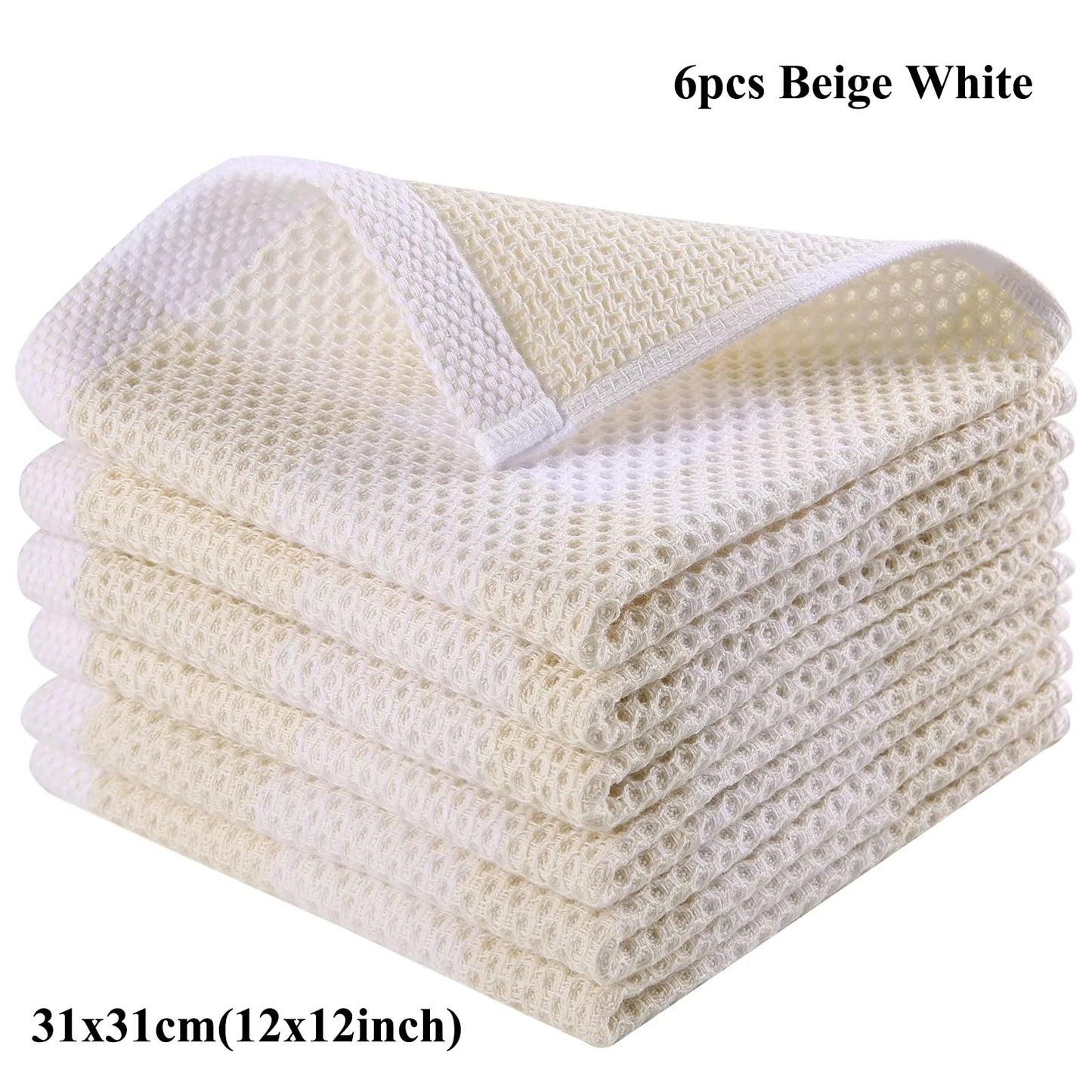 Torchons de cuisine "Esprit Matinal" en Coton Gaufre - Douceur absolue & Chic authentique