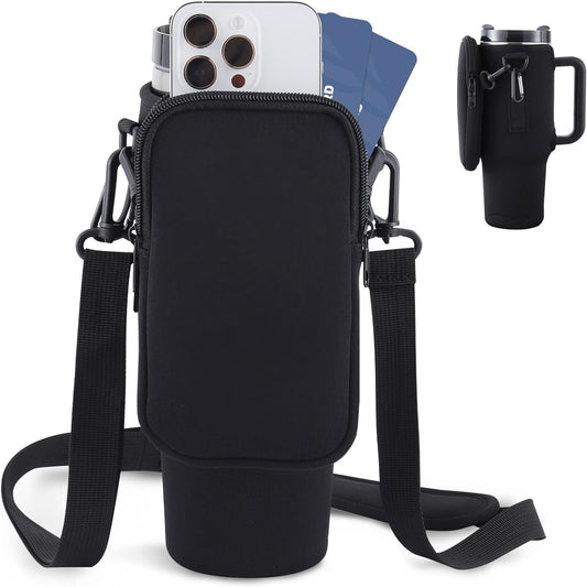 Sacoche pour bouteille Slok, compatible avec gobelet mug de 1,2 L (40 oz)  avec poignée, porte-bouteille moderne avec sangle réglable pour la marche, la randonnée, le voyage et le sport